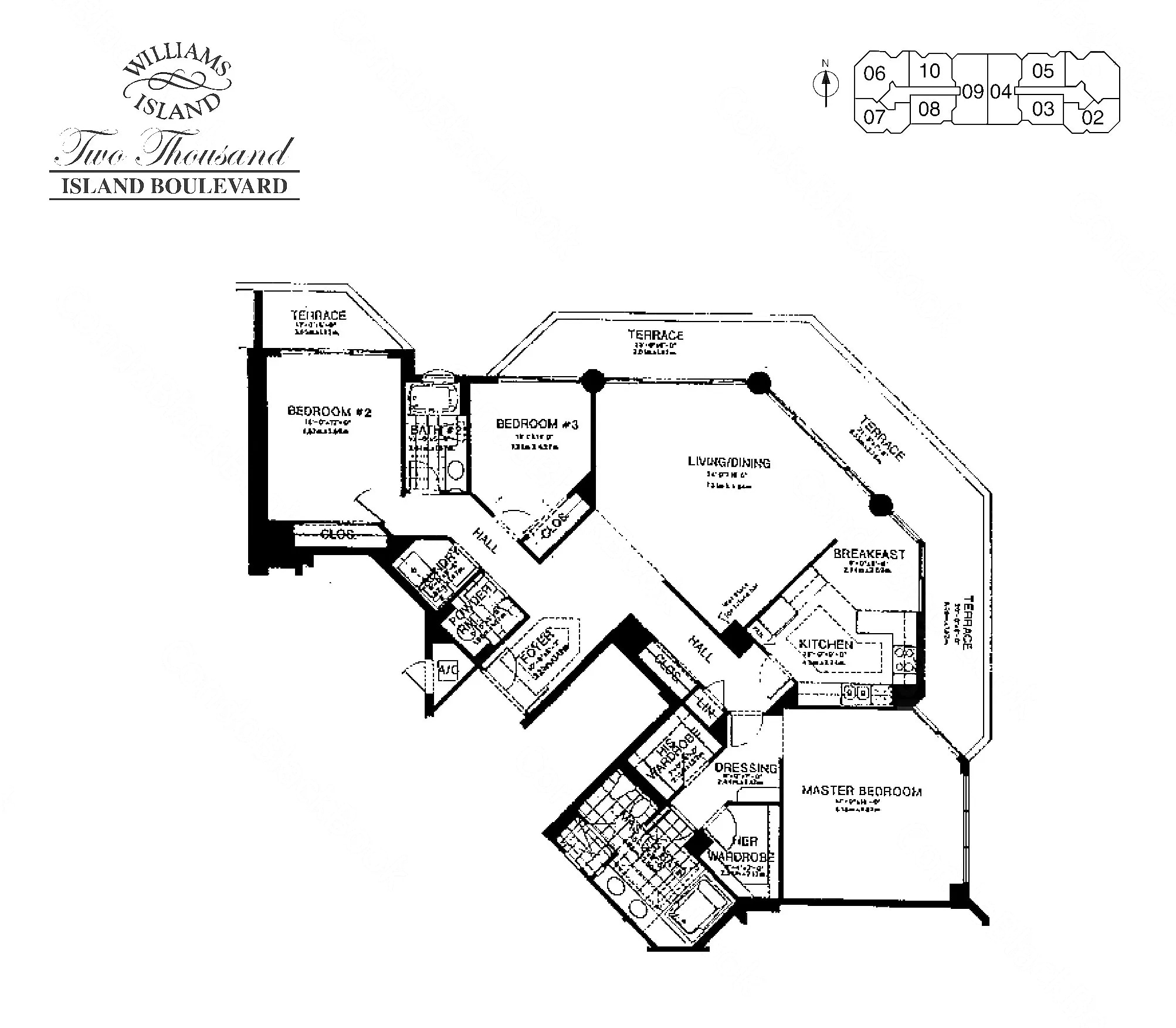 01 · B-3 floor plan at 2000 Island Blvd, Williams Island