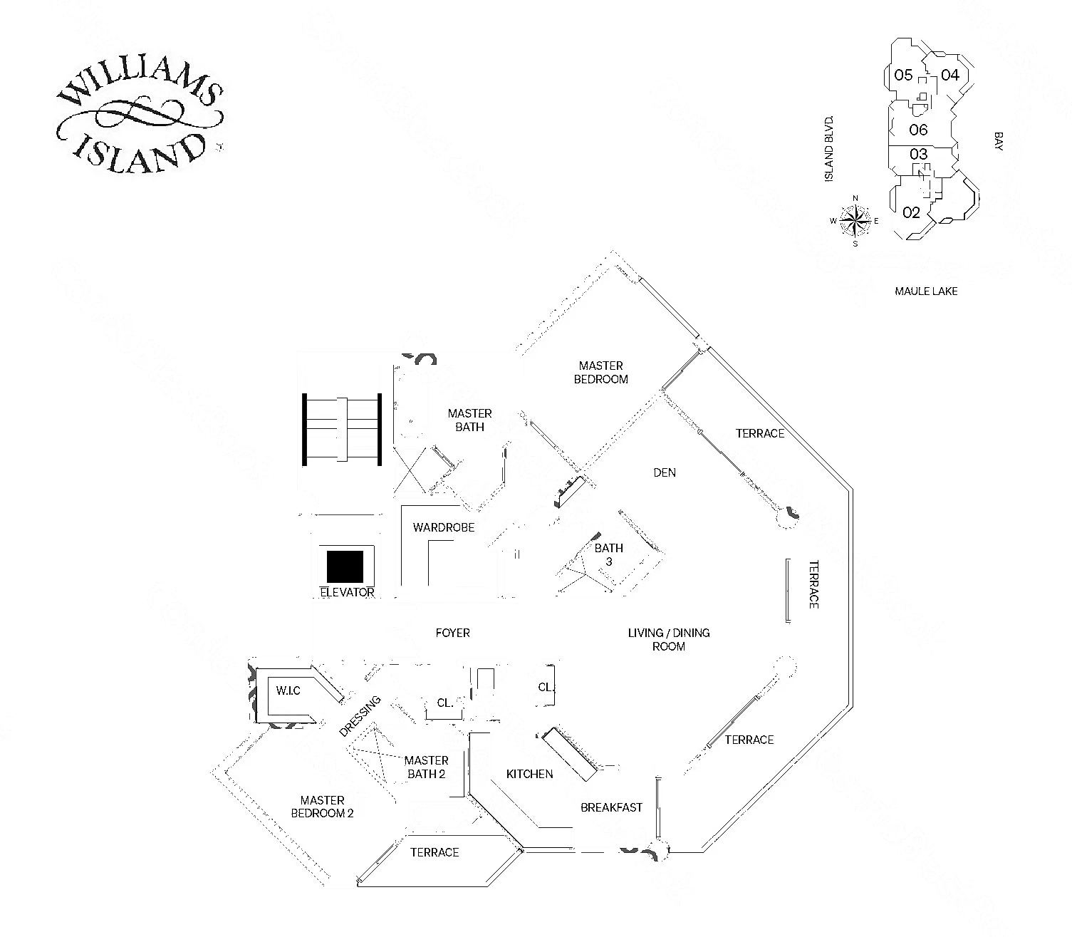 01 floor plan at 2600 Résidence du Cap, Williams Island