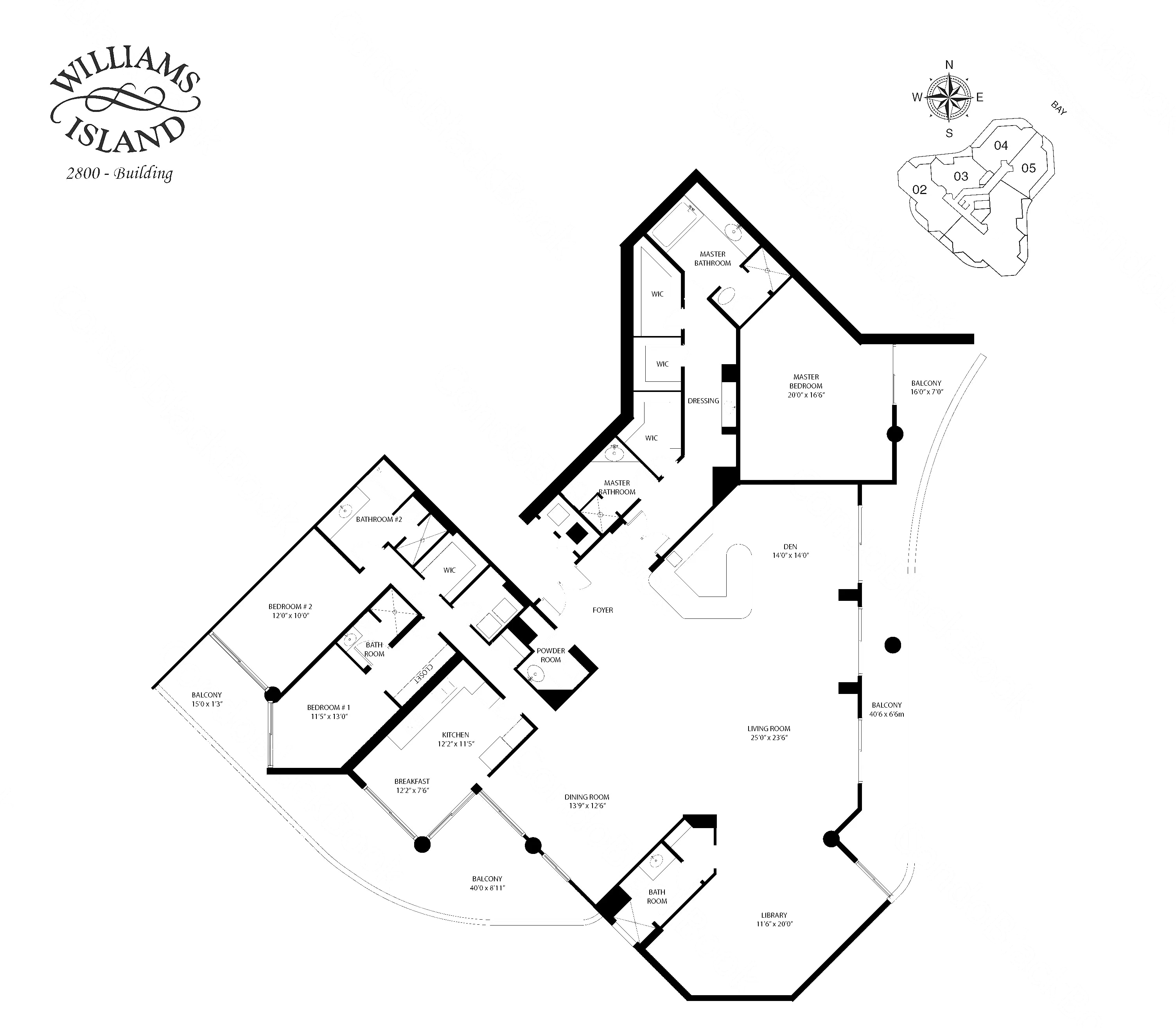 01 · Floors 25–30 floor plan at 2800 Island Blvd, Williams Island