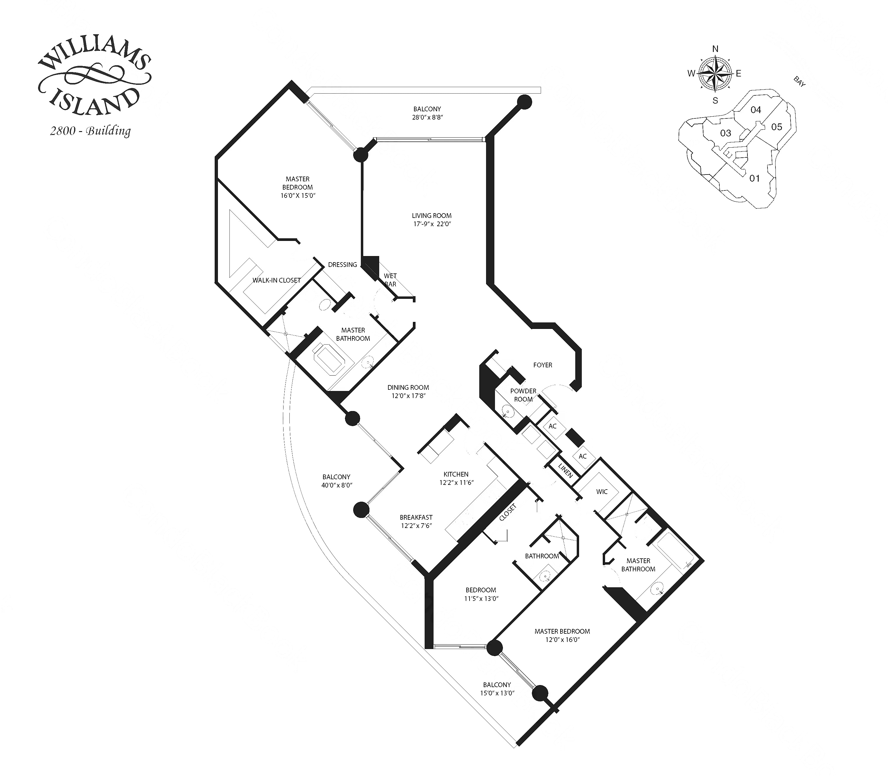 02 · Floors 25–30 floor plan at 2800 Island Blvd, Williams Island
