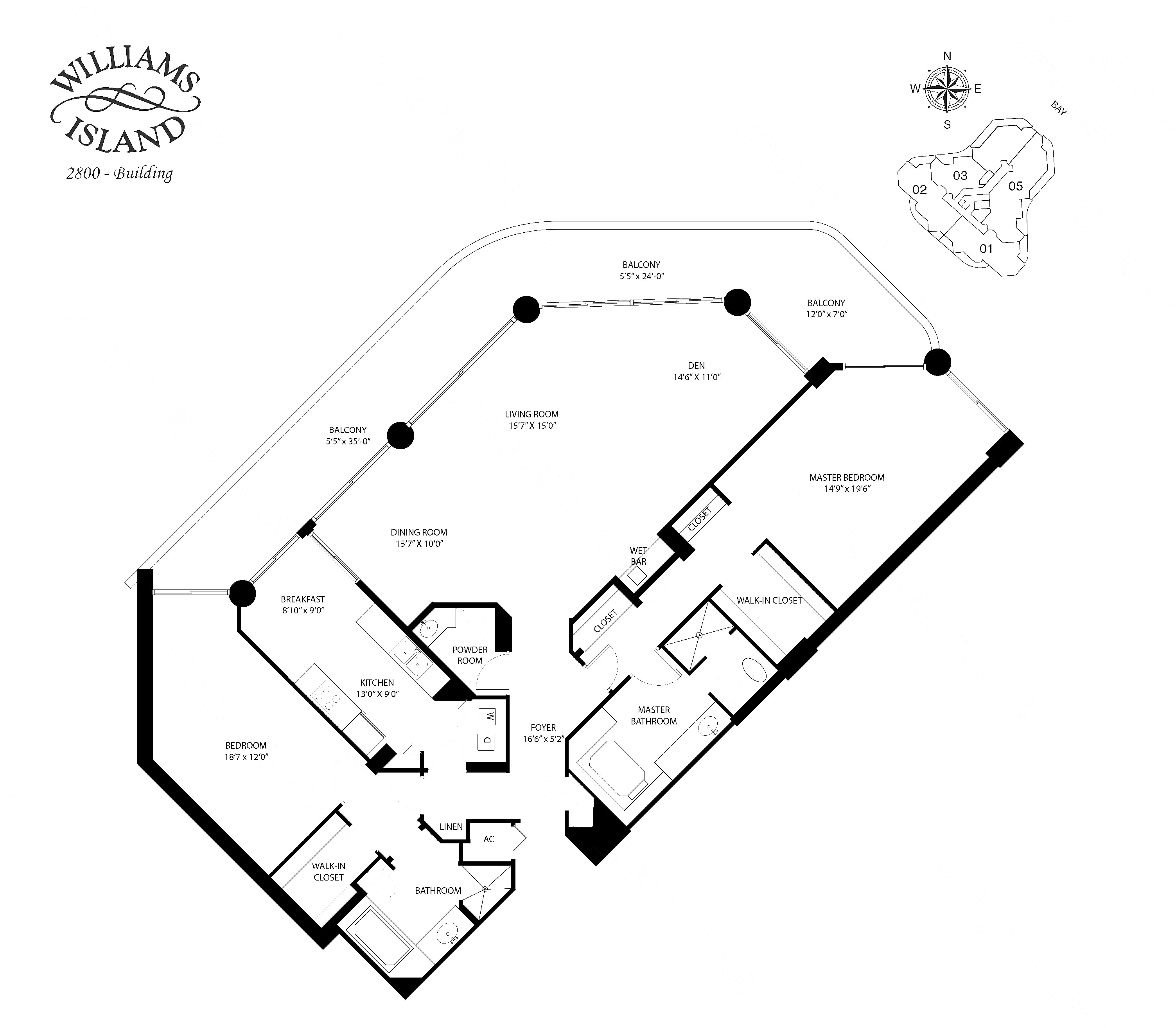 04 · Floors 14–24 floor plan at 2800 Island Blvd, Williams Island