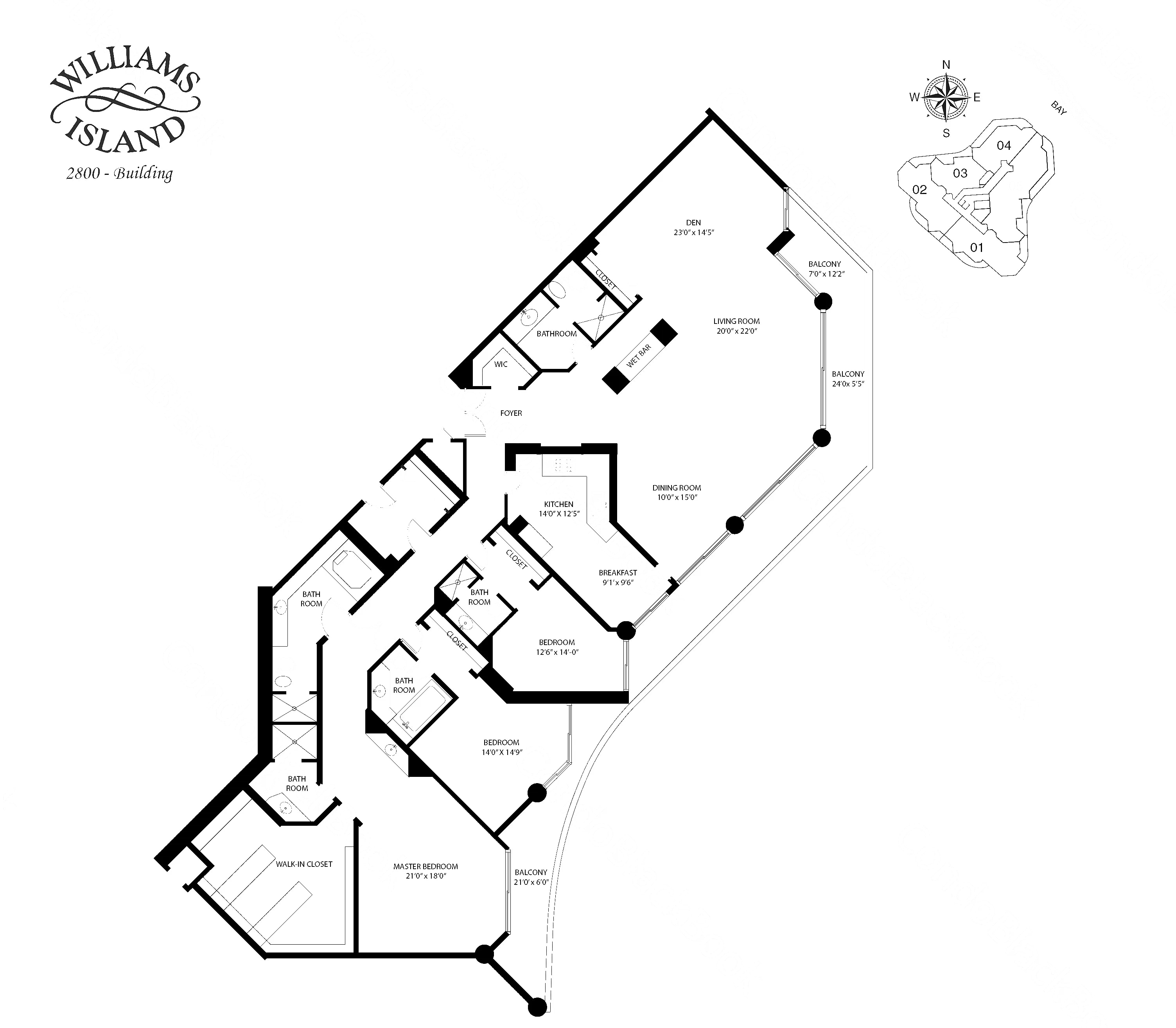 05 · Floors 14–24 floor plan at 2800 Island Blvd, Williams Island