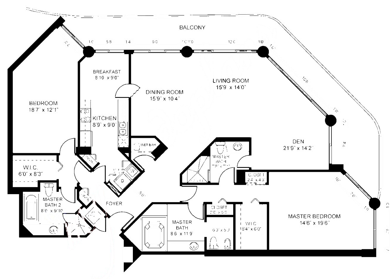 05 floor plan at 3000 Island Blvd, Williams Island
