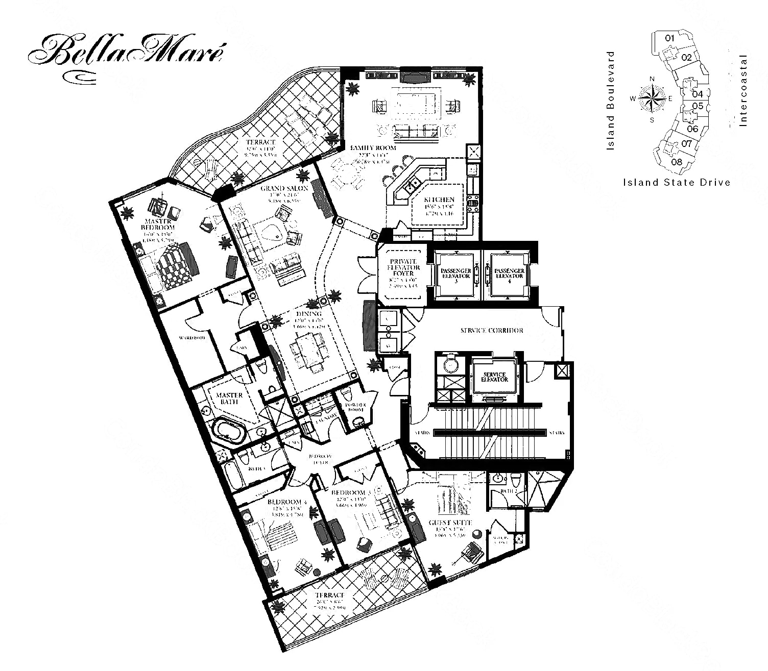 03 floor plan at 6000 Bella Mare, Williams Island
