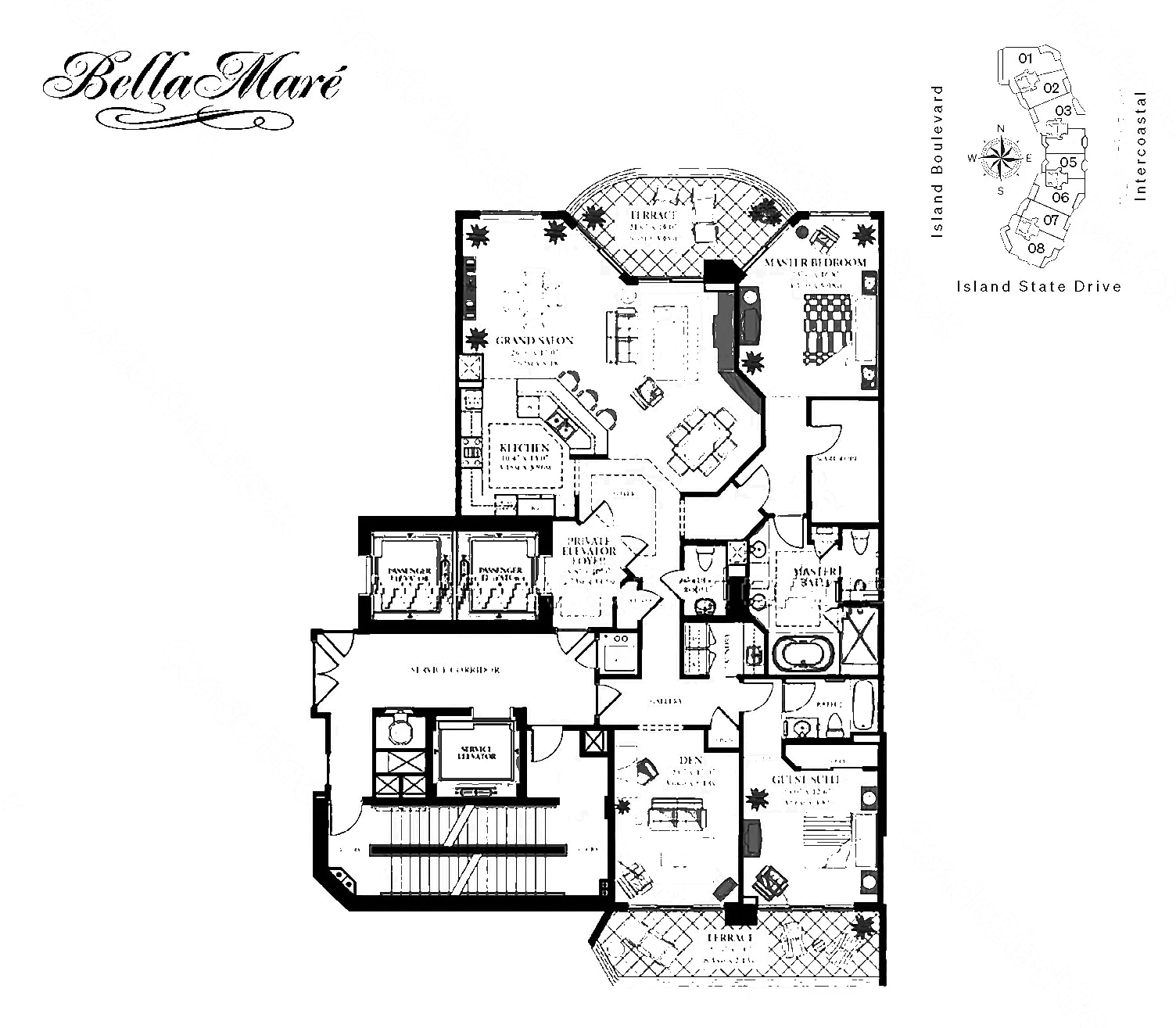 04 floor plan at 6000 Bella Mare, Williams Island