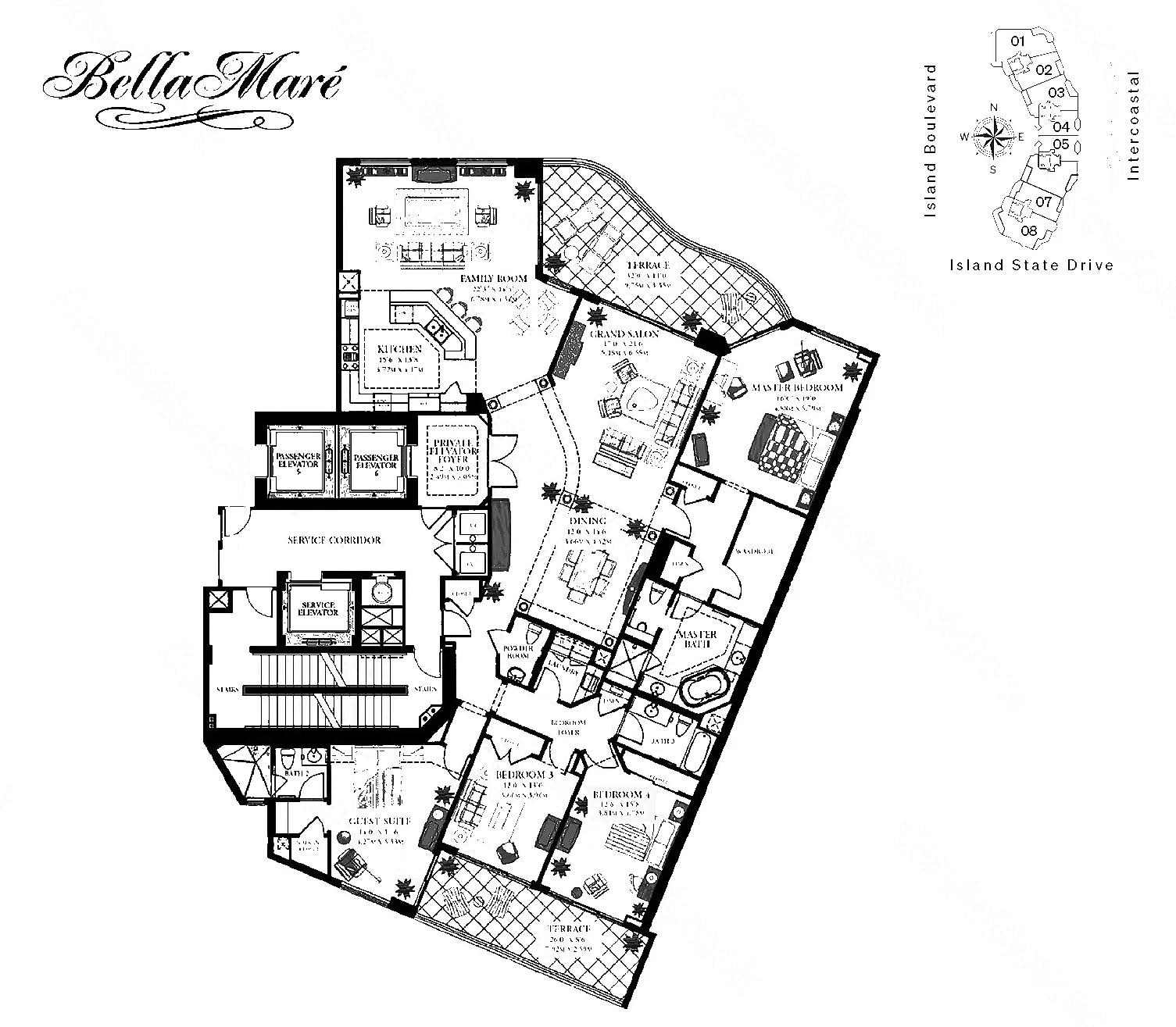 06 floor plan at 6000 Bella Mare, Williams Island