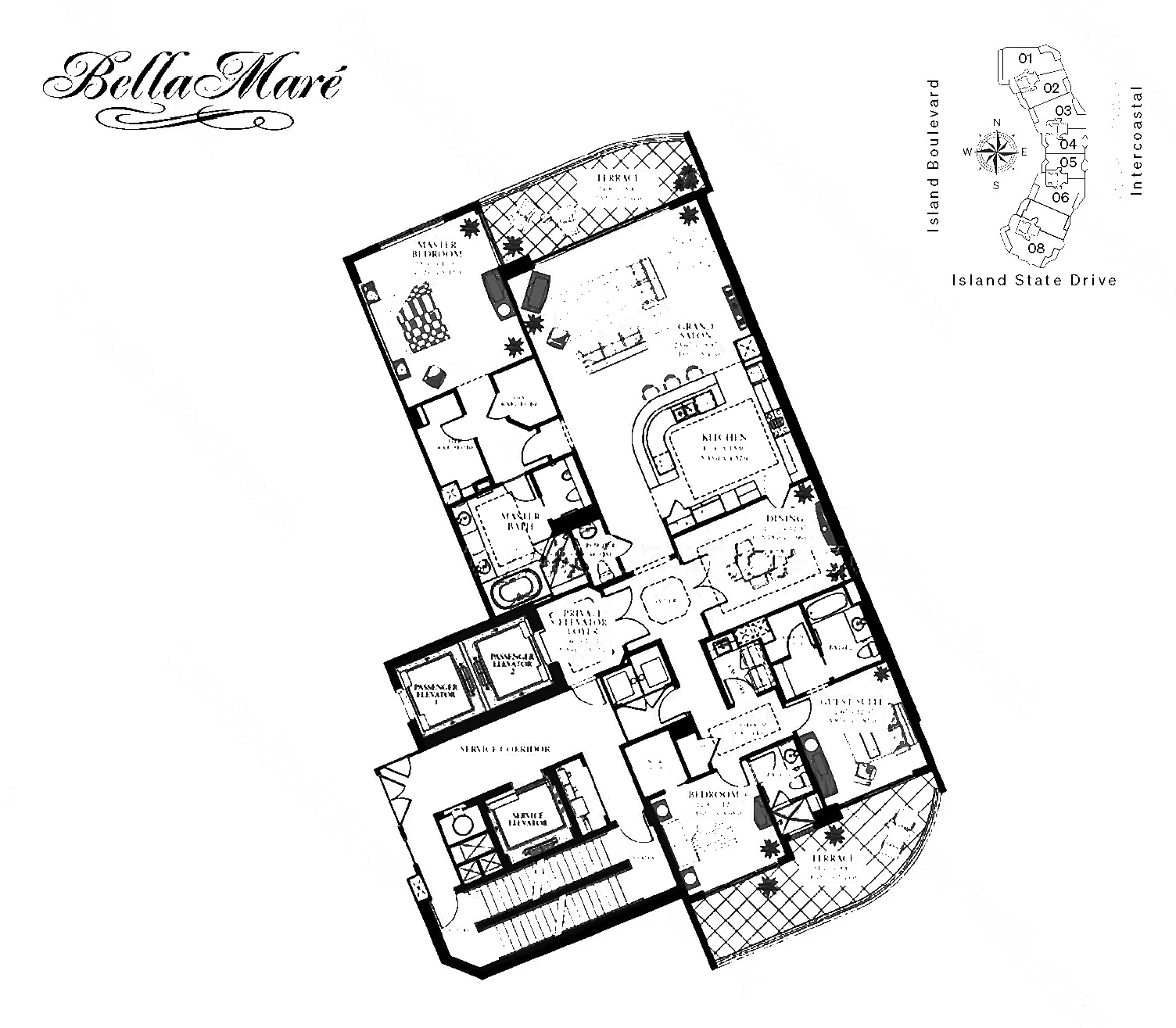 07 floor plan at 6000 Bella Mare, Williams Island