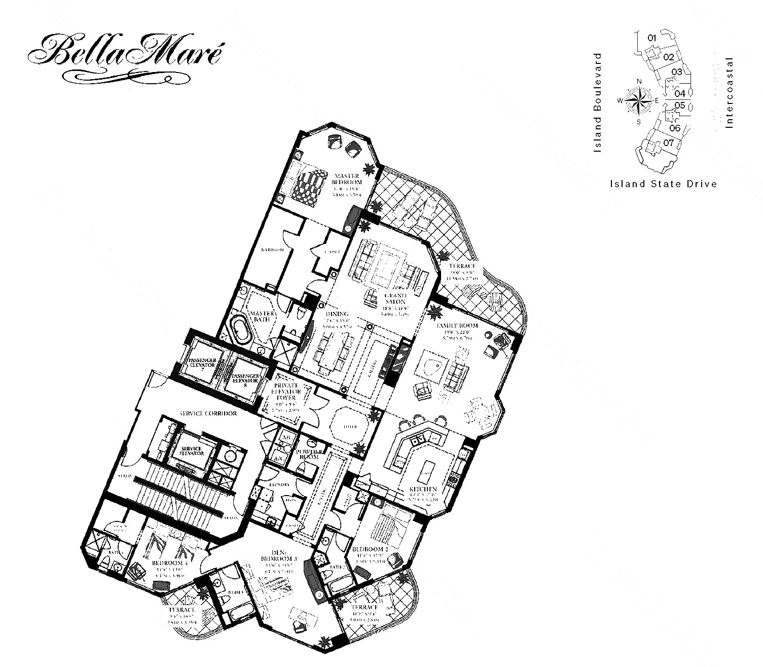 08 floor plan at 6000 Bella Mare, Williams Island