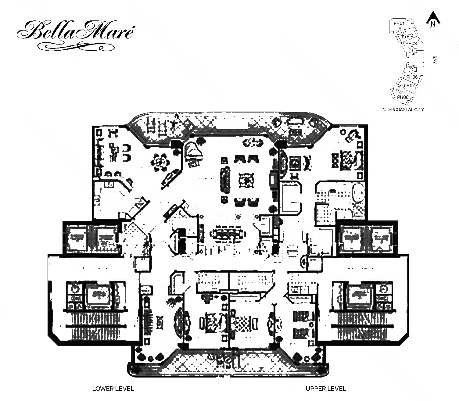 PH04-05 floor plan at 6000 Bella Mare, Williams Island