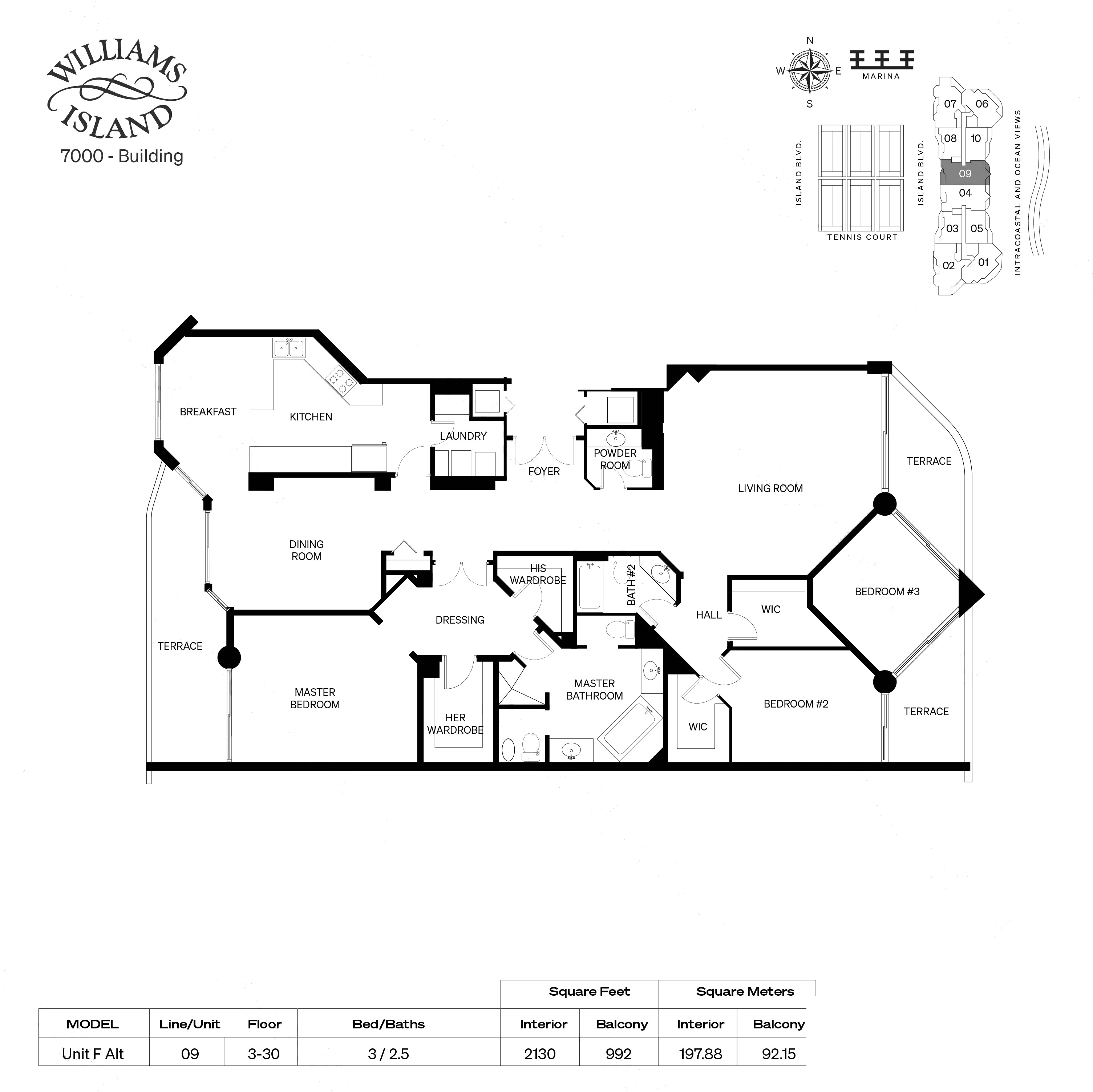 Unit F Alt floor plan at 7000 Villa Marina, Williams Island