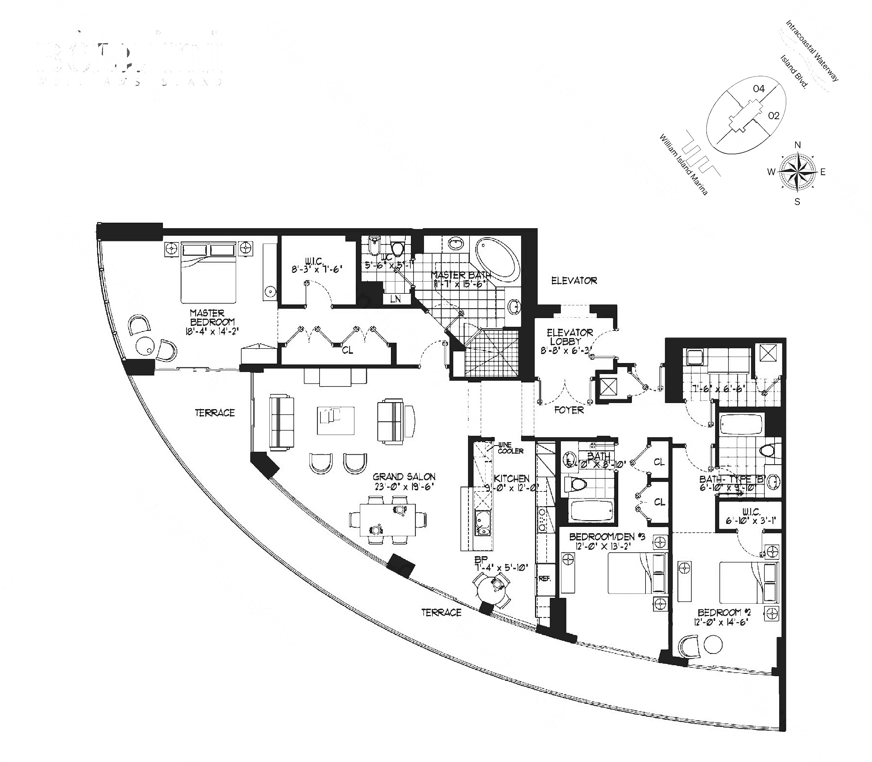 04 floor plan at 4100 Bellini, Williams Island
