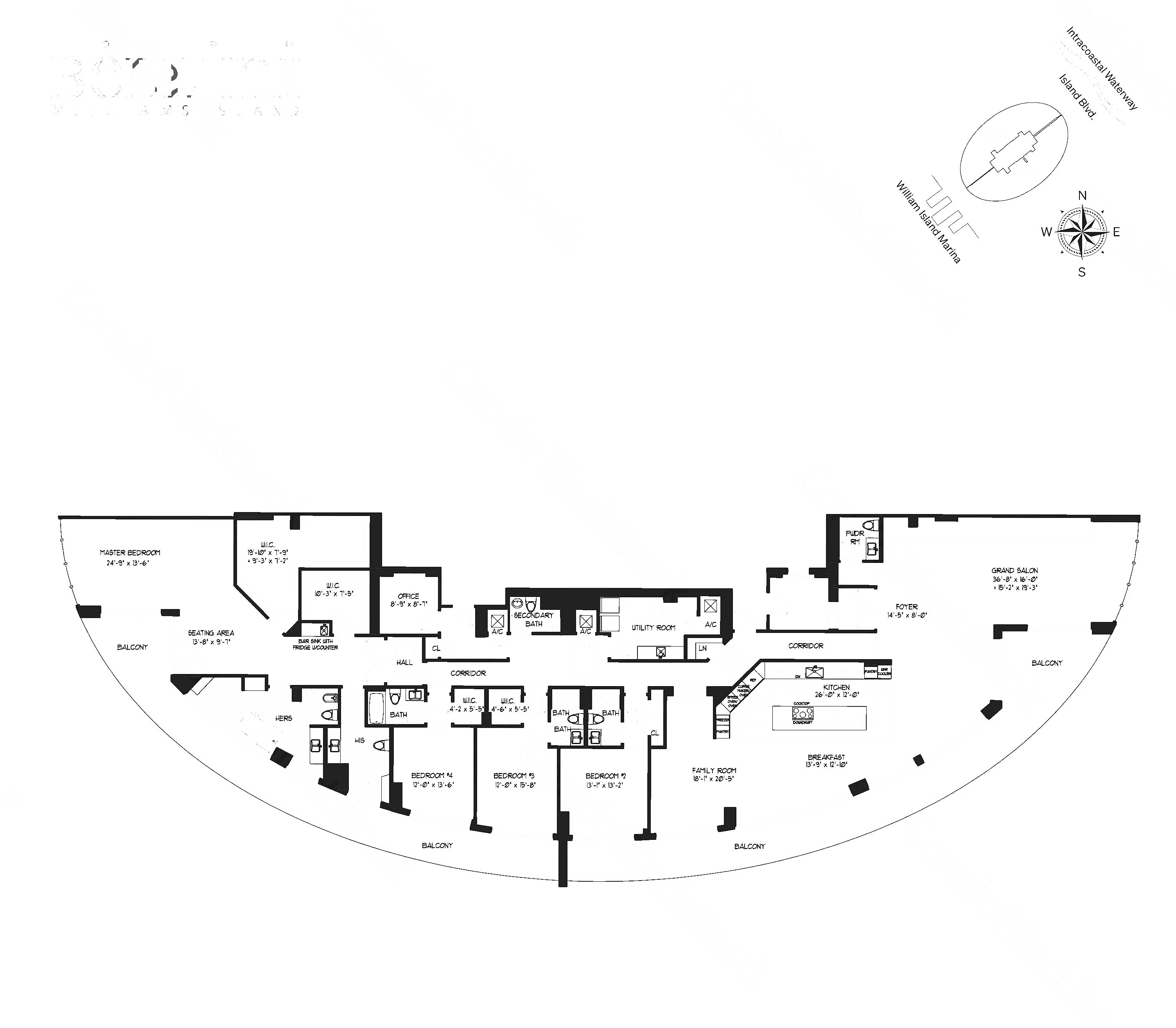 A/B floor plan at 4100 Bellini, Williams Island