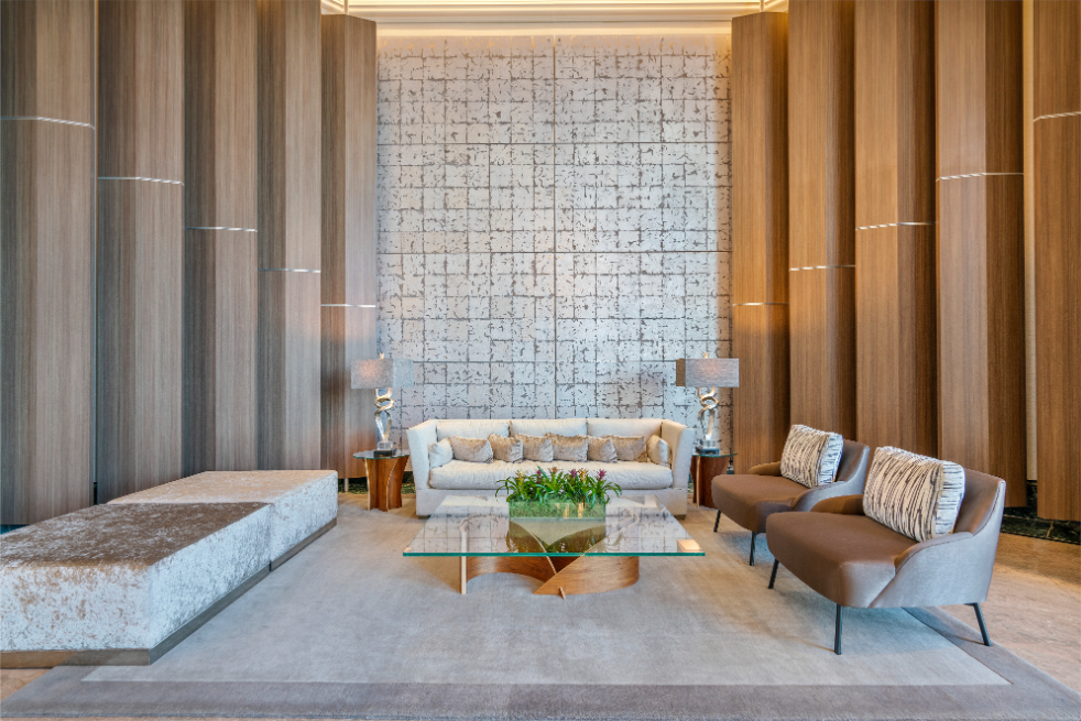 3000 Island Blvd lobby seating area